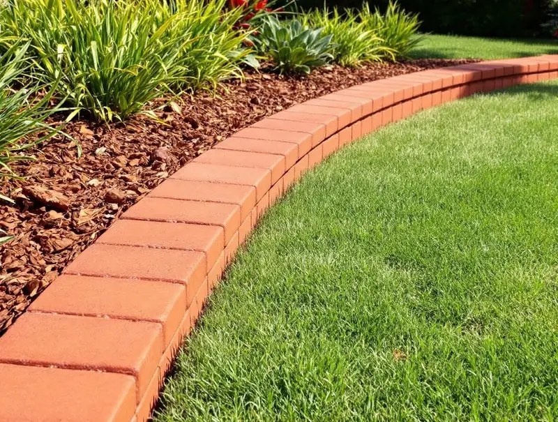 Terracotta brick look decorative kerbing