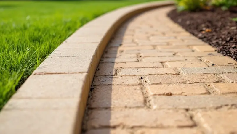 Stamped decorative concrete kerbing